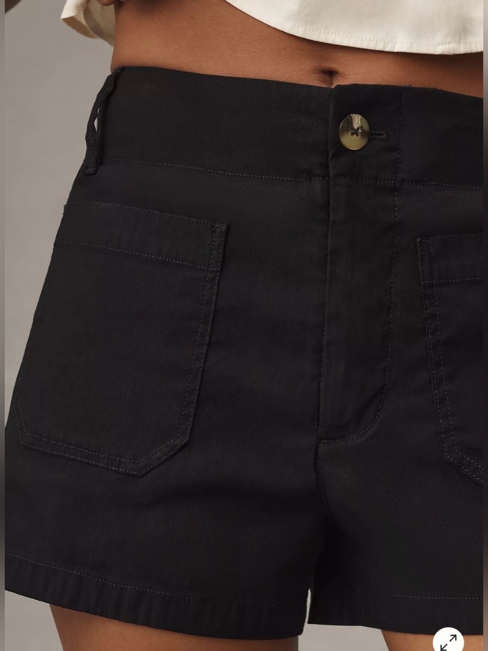 Maeve Black High-Rise Utility Shorts